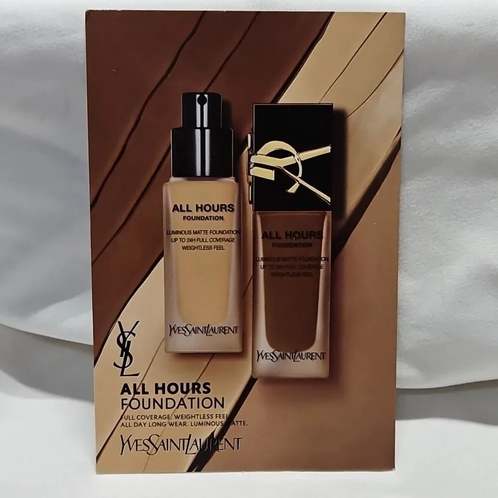 YSL Yves Saint Laurent 6-Shade Sample Card ALL HOURS CONCEALER All Angles